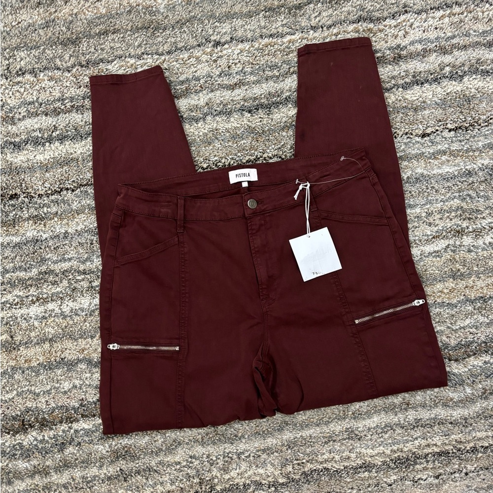 Pistola Skinny Jeans Sz 33 NWT | Pistola Maroon Skinny Jeans | Pistola Jeans NWT - Picture 5 of 12
